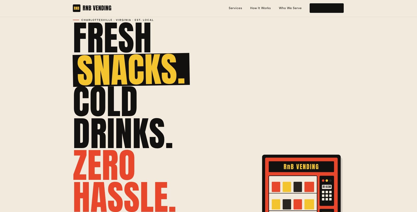 RnB Vending homepage